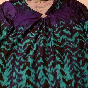 Blueish Purple and teal silky top